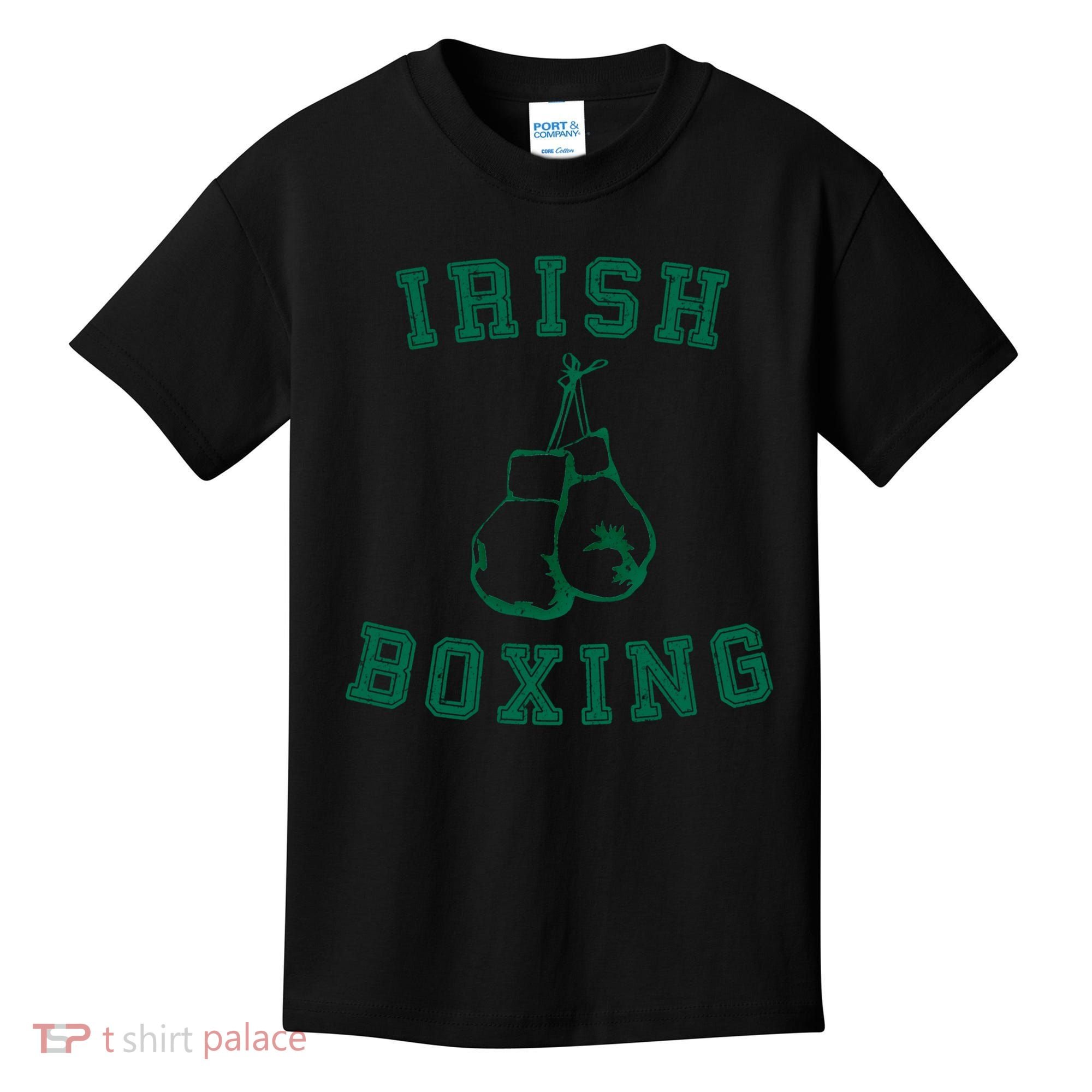 Irish Boxing Cool Gift Distressed Green Graphics Kids T-Shirt