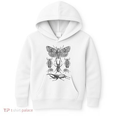 Insect Bug Collection Moth Stag Beetle Cicada Kids Hoodie