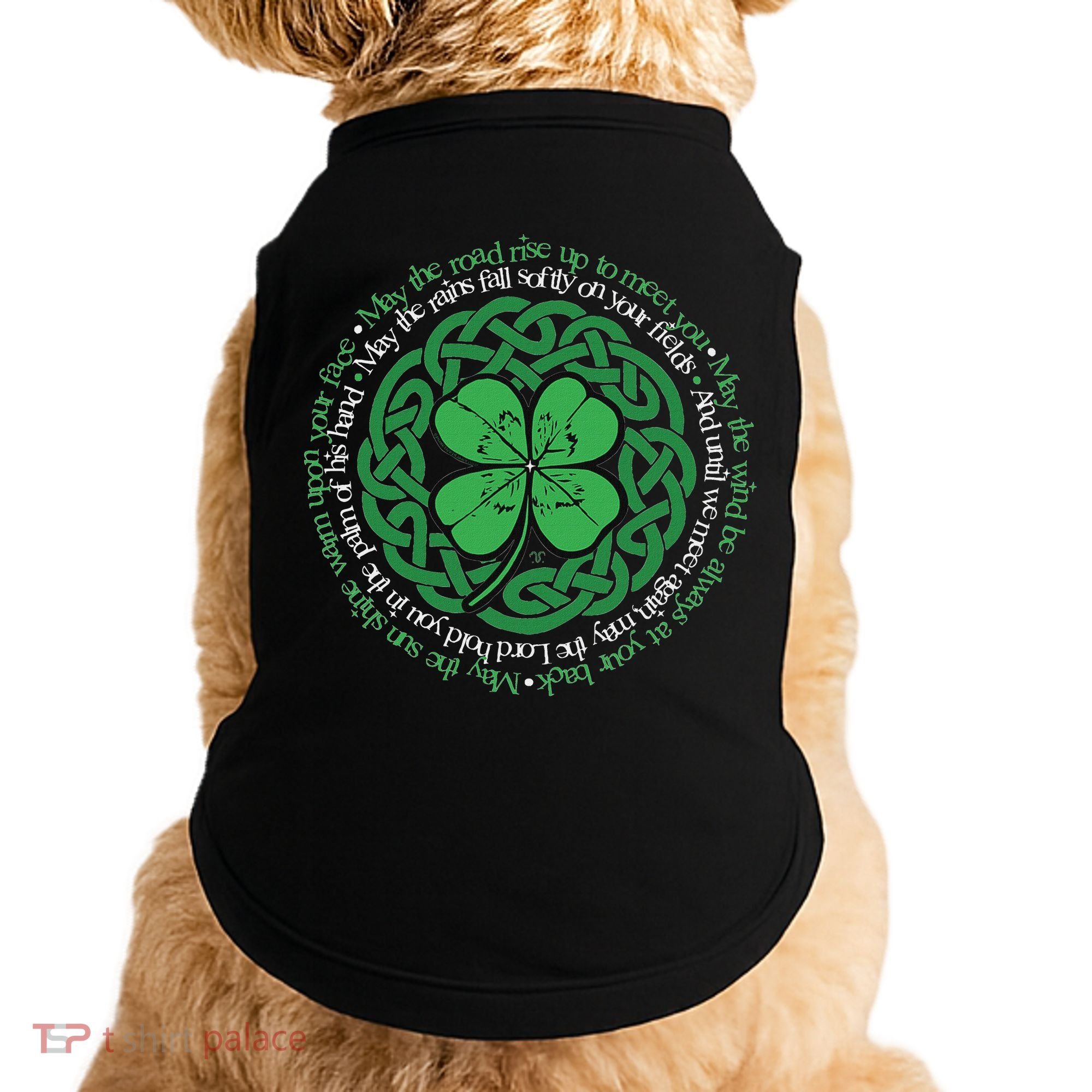 Irish Blessing Celtic Knot & 4 Leaf Clover Luck Version Doggie Tank