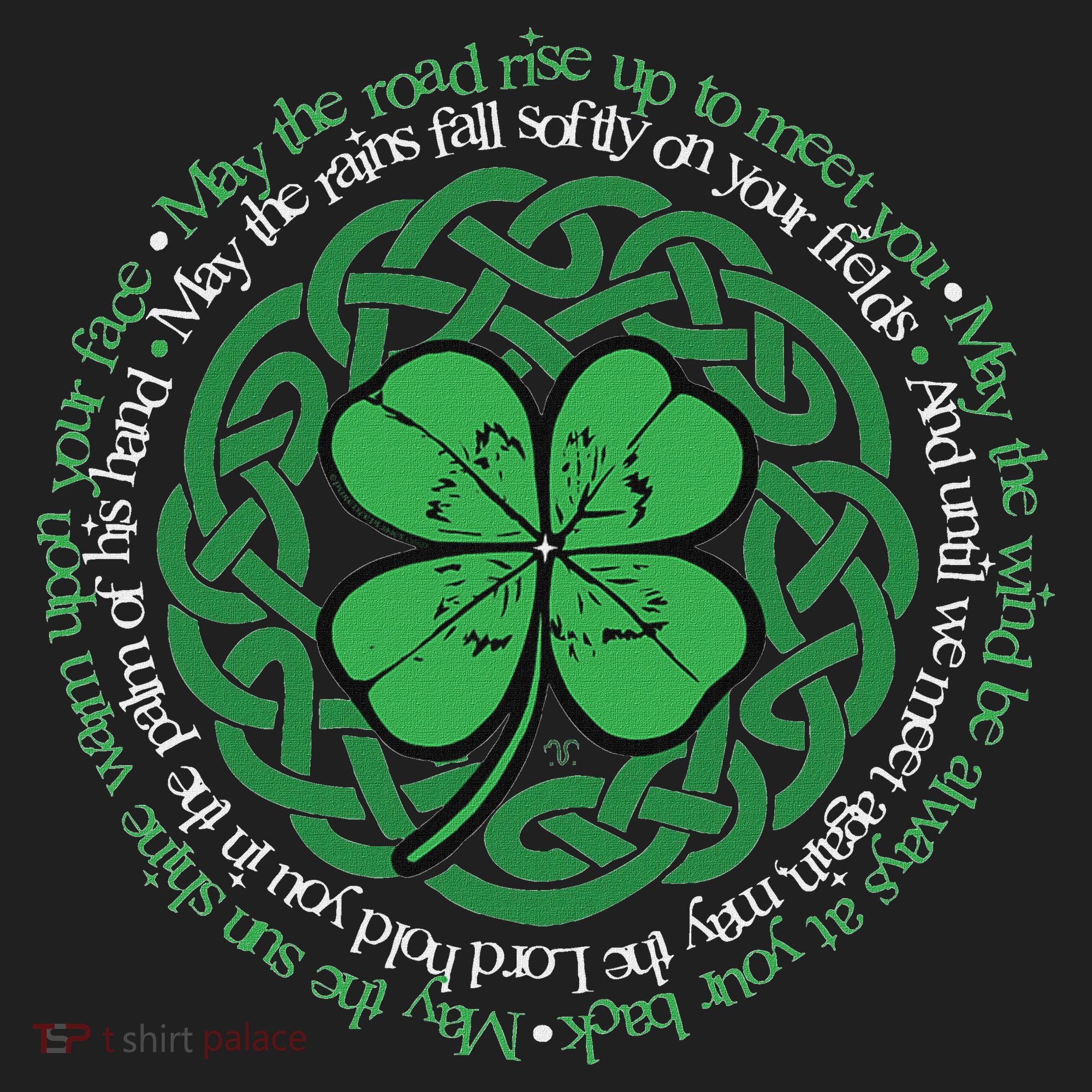 Irish Blessing Celtic Knot & 4 Leaf Clover Luck Version Beanie