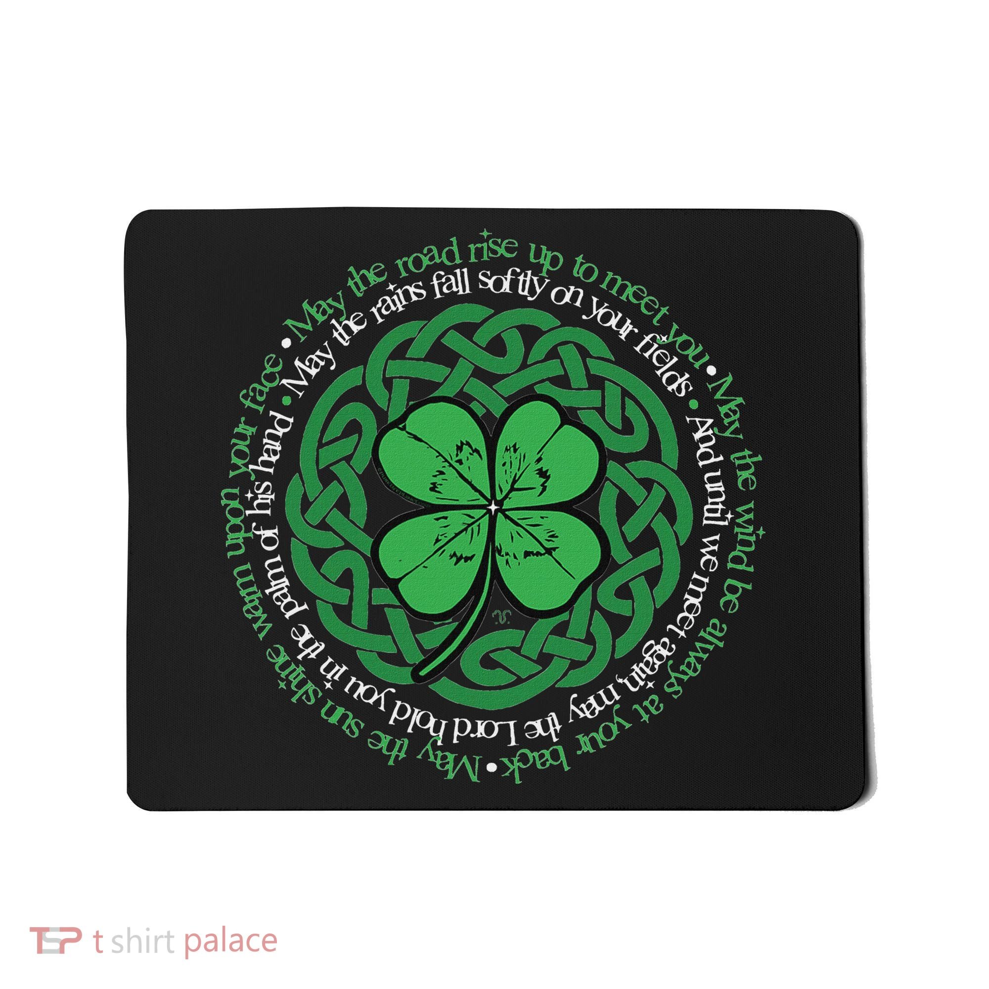 Irish Blessing Celtic Knot & 4 Leaf Clover Luck Version Mousepad
