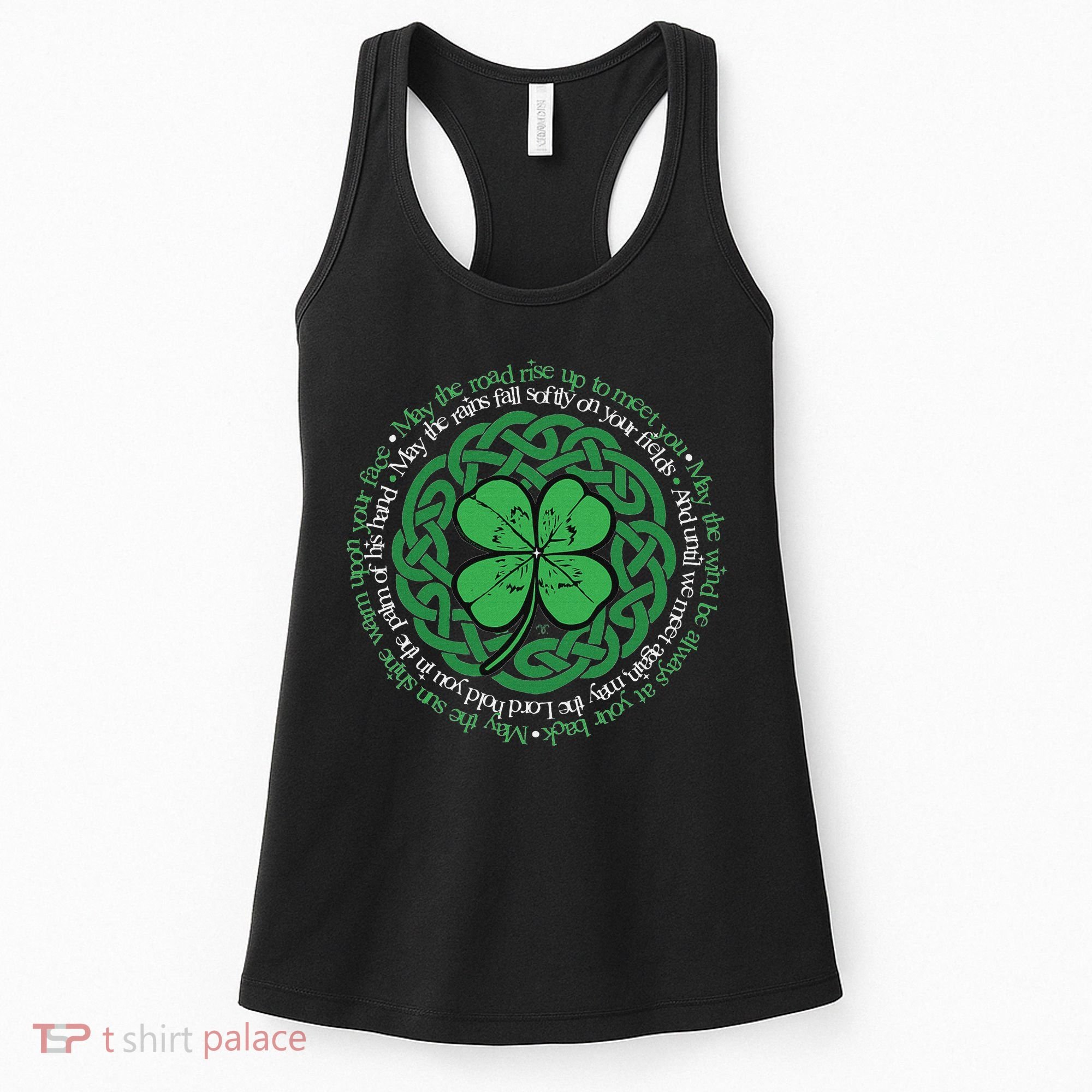 Irish Blessing Celtic Knot & 4 Leaf Clover Luck Version Women's Tank Top