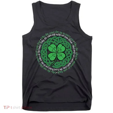 Irish Blessing Celtic Knot & 4 Leaf Clover Luck Version Tank Top