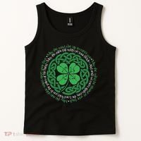 Irish Blessing Celtic Knot & 4 Leaf Clover Luck Version Tank Top thumb 2