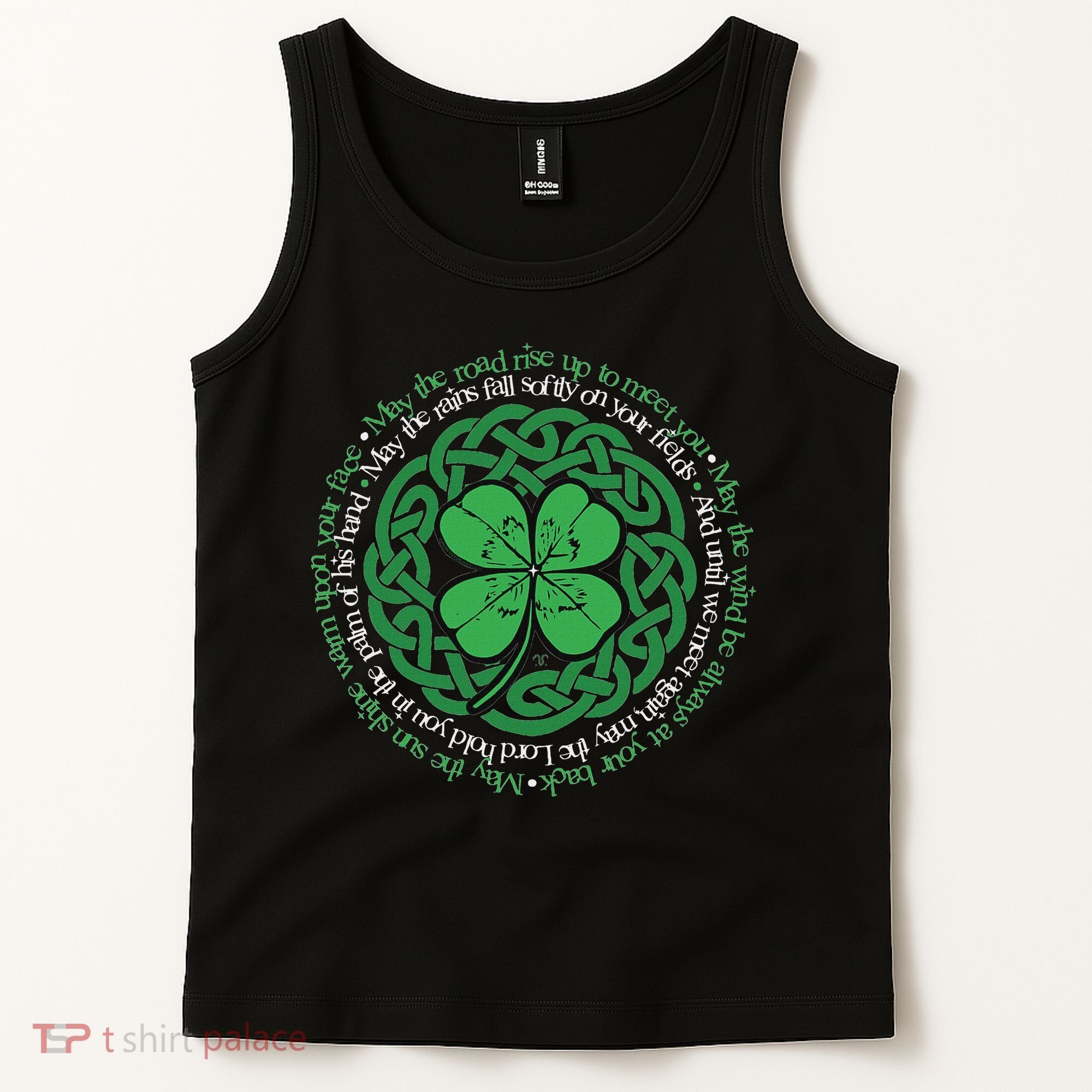 Irish Blessing Celtic Knot & 4 Leaf Clover Luck Version Tank Top