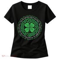 Irish Blessing Celtic Knot & 4 Leaf Clover Luck Version Women's T-Shirt thumb 0