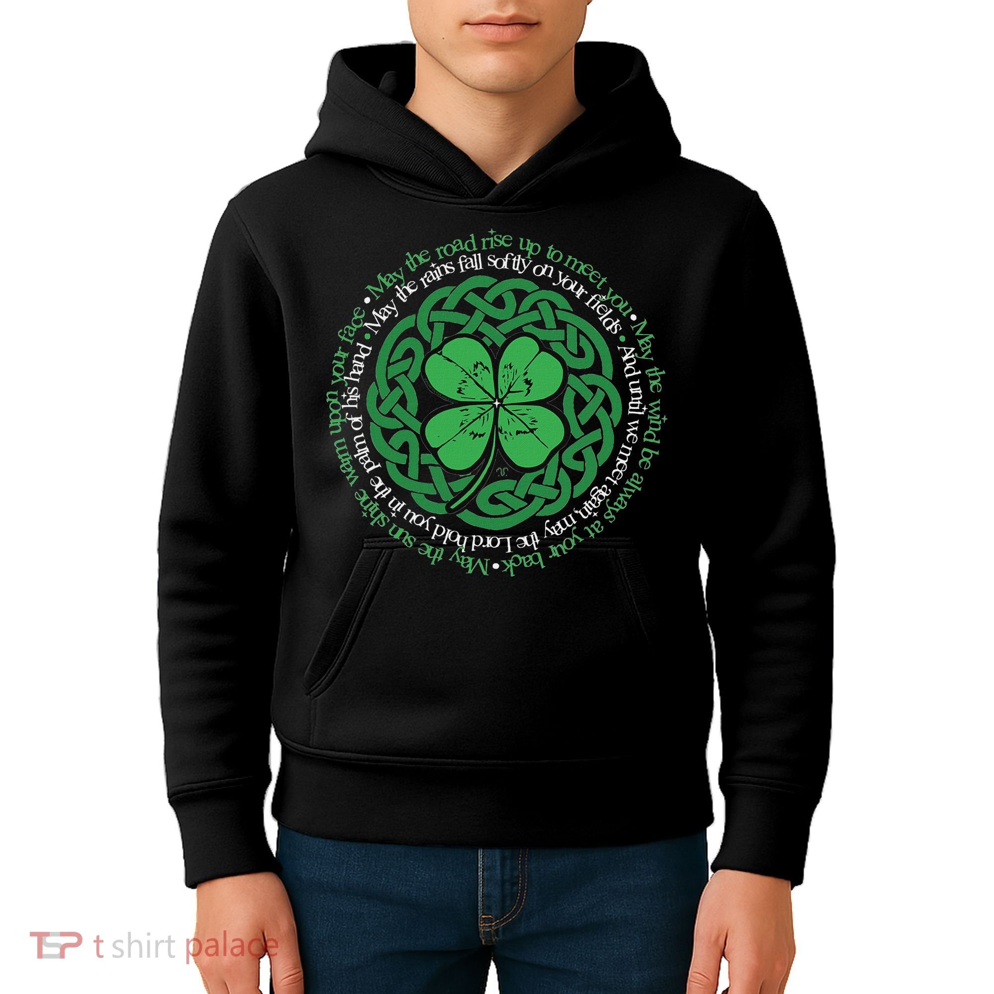 Irish Blessing Celtic Knot & 4 Leaf Clover Luck Version Kids Hoodie