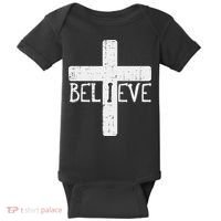 I Believe Cross God Jesus Faith Christian Baby Bodysuit thumb 0