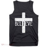 I Believe Cross God Jesus Faith Christian Tank Top thumb 0