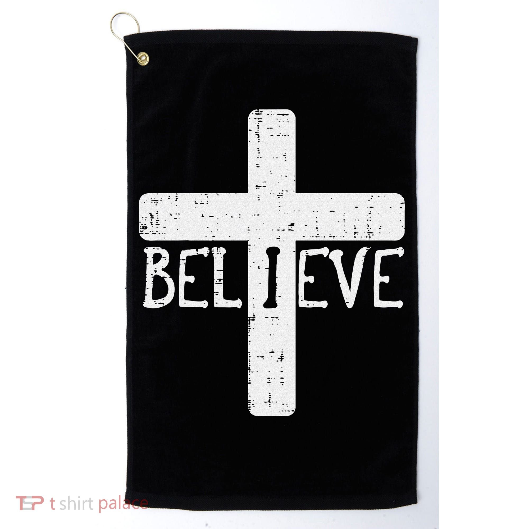 I Believe Cross God Jesus Faith Christian Golf Towel