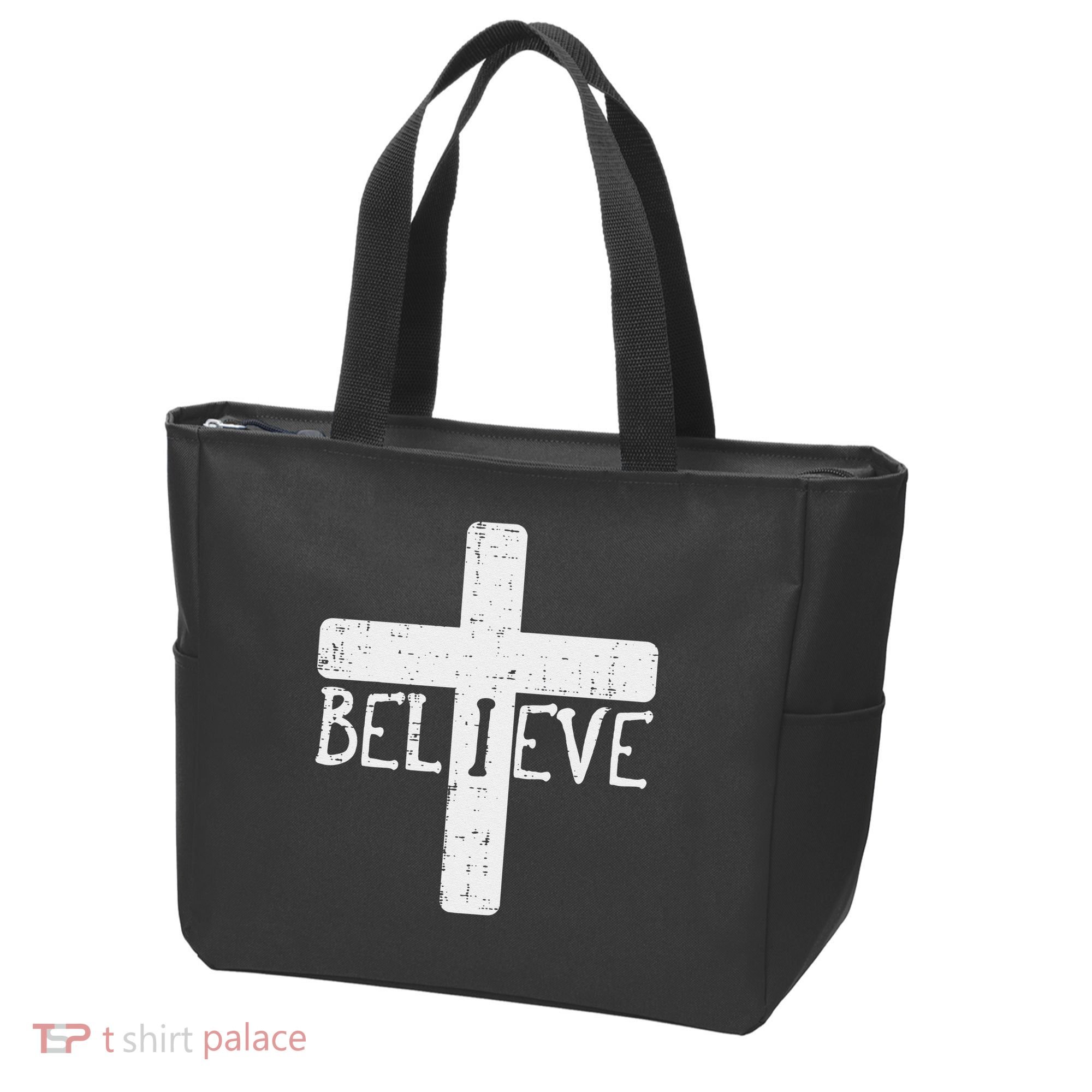 I Believe Cross God Jesus Faith Christian Tote Bag