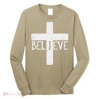I Believe Cross God Jesus Faith Christian Long Sleeve Shirt thumb 0