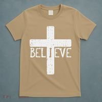 I Believe Cross God Jesus Faith Christian T-Shirt thumb 5