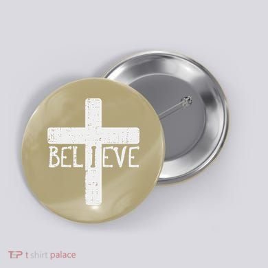 I Believe Cross God Jesus Faith Christian Button