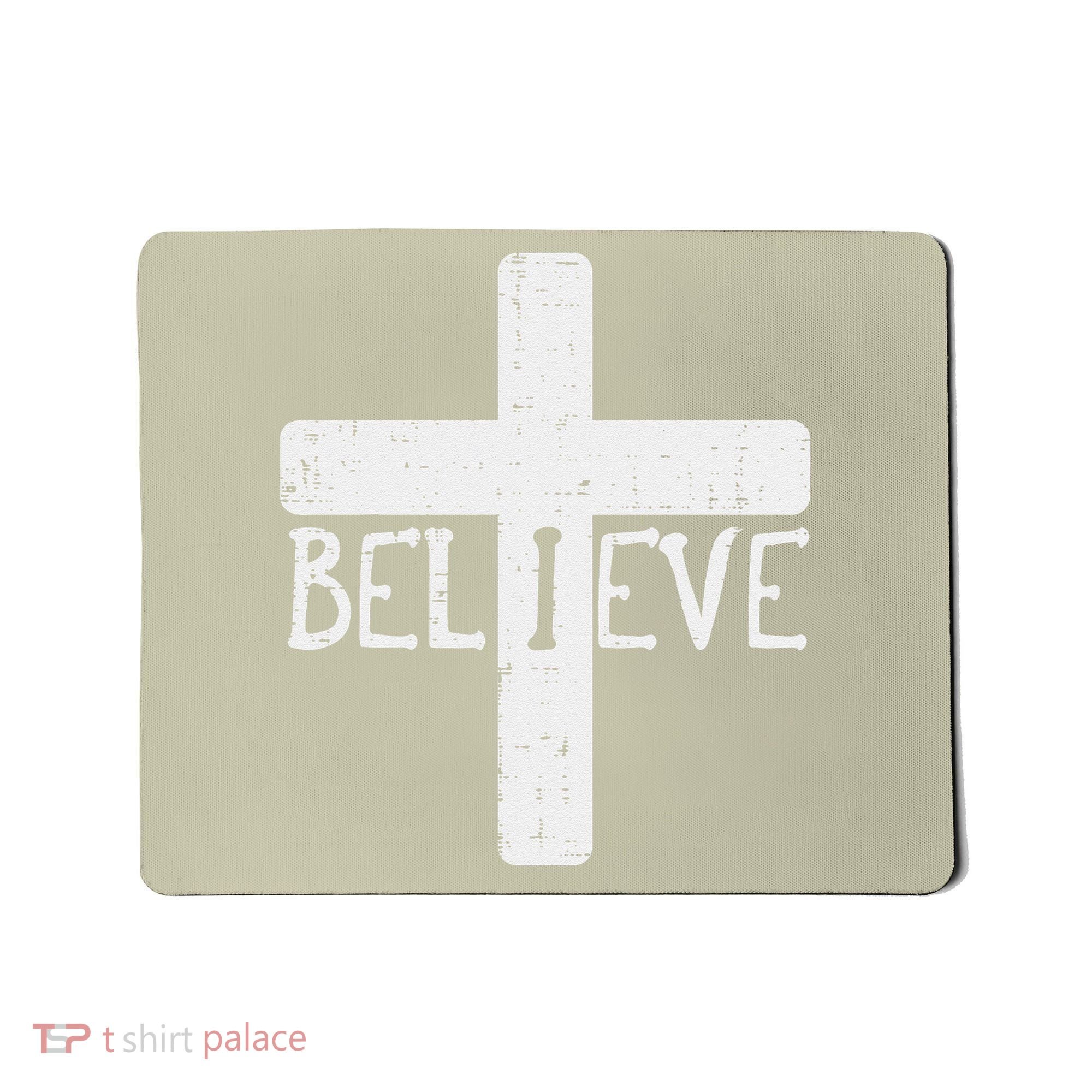 I Believe Cross God Jesus Faith Christian Mousepad