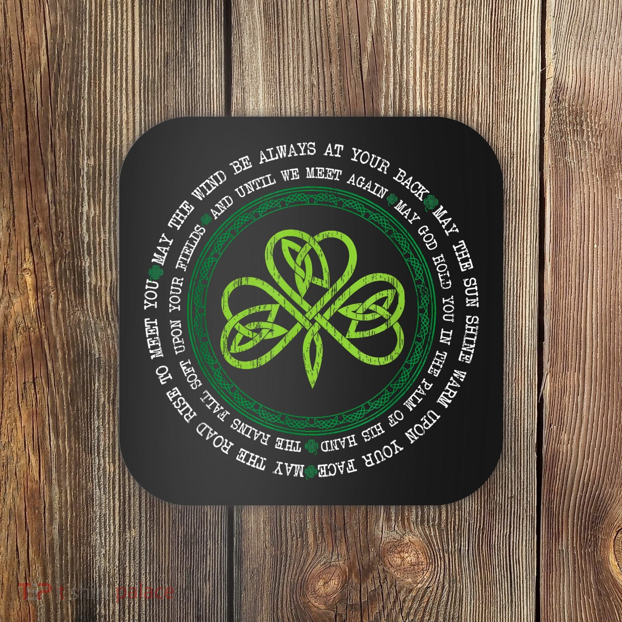 Irish Blessing Celtic Knot Patrick’s Day Shamrock Clover Coaster