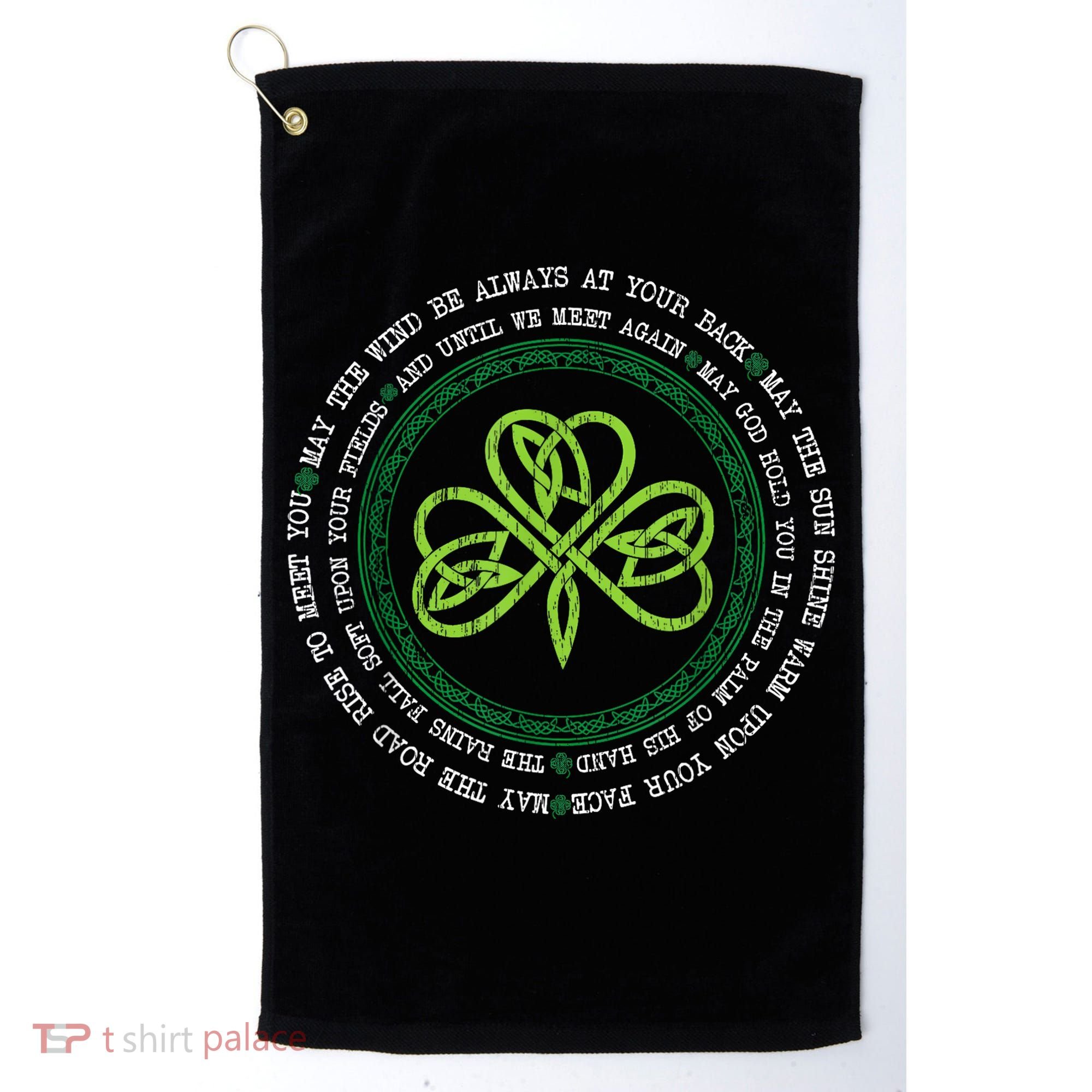 Irish Blessing Celtic Knot Patrick’s Day Shamrock Clover Golf Towel