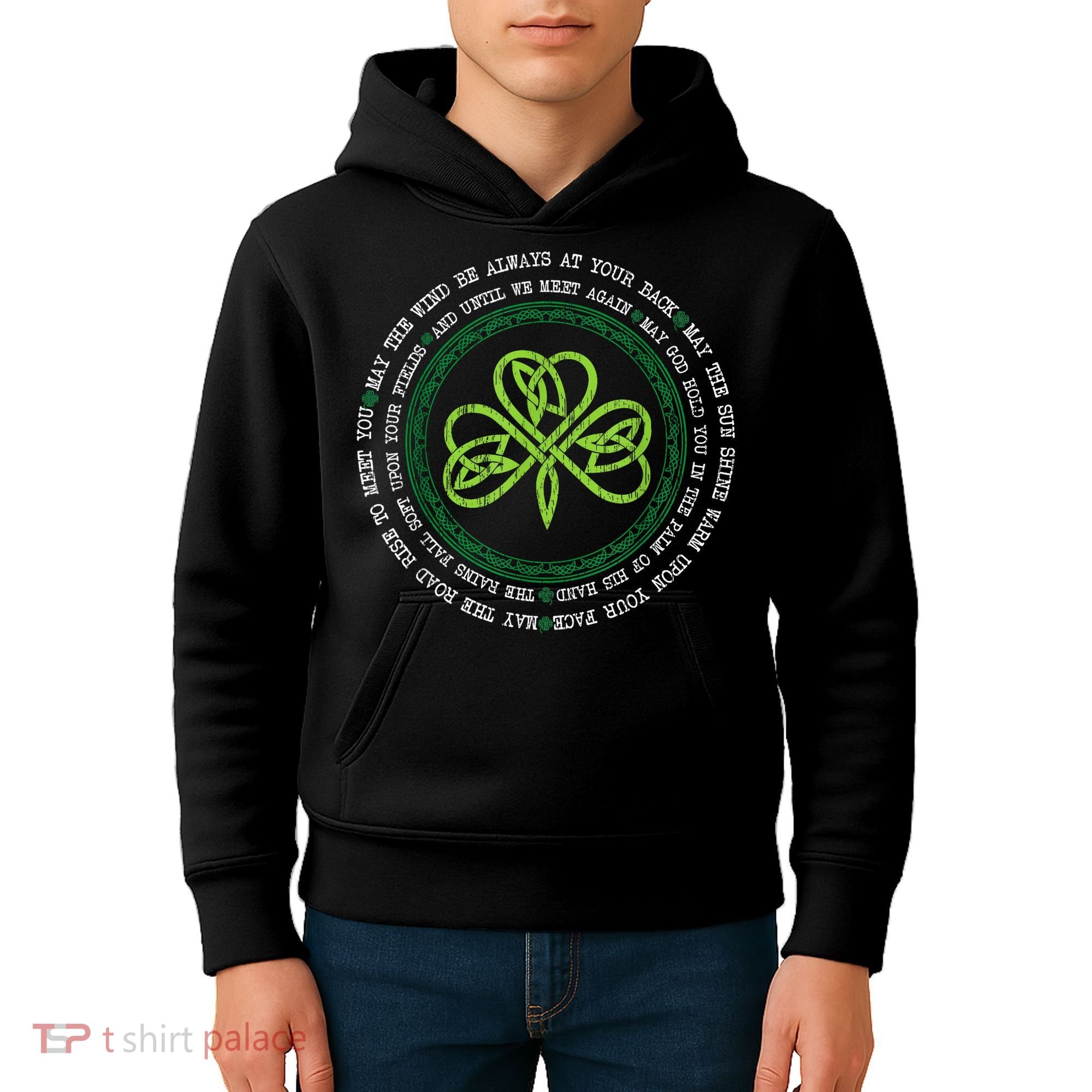 Irish Blessing Celtic Knot Patrick’s Day Shamrock Clover Kids Hoodie