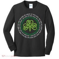 Irish Blessing Celtic Knot Patrick’s Day Shamrock Clover Kids Long Sleeve Shirt thumb 0