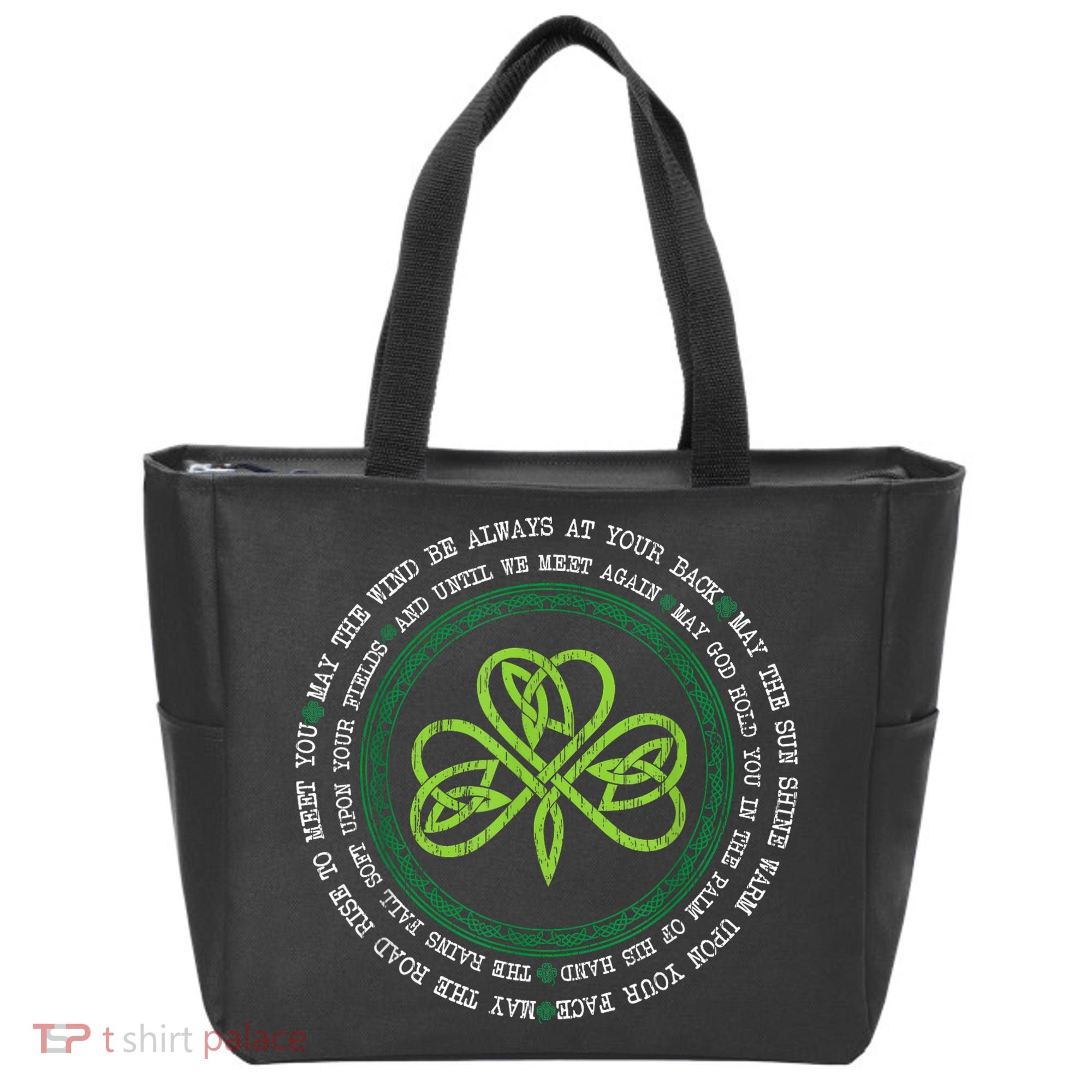 Irish Blessing Celtic Knot Patrick’s Day Shamrock Clover Tote Bag