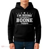 Im Boone Doing Boone Things Kids Hoodie thumb 4
