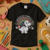 ItS Beautiful Day To Complete A Family Adoption Day Kids T-Shirt thumb 3