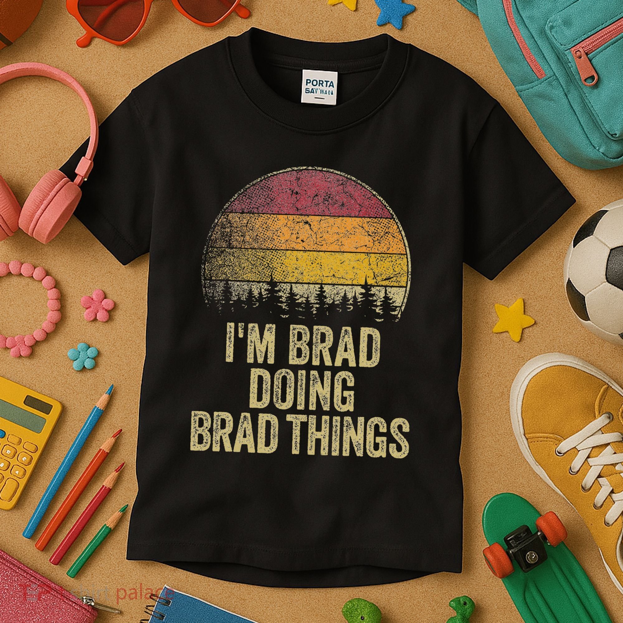 IM Brad Doing Brad Things Funny Retro Humor Name Gag Gift Kids T-Shirt