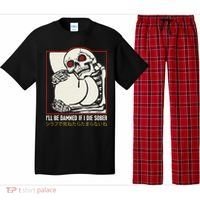 ILl Be Damned If I Die Sober Japanese Funny Skeleton Pajama Set thumb 0