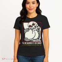 ILl Be Damned If I Die Sober Japanese Funny Skeleton Women's T-Shirt thumb 4