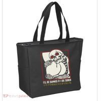 ILl Be Damned If I Die Sober Japanese Funny Skeleton Tote Bag thumb 2