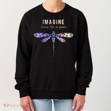 Imagine Boho Dragonfly Tee 60s 70s Retro Groovy Hippy Vibes Funny Gift Women's Sweatshirt