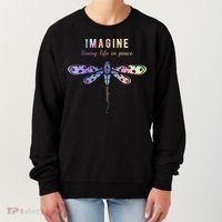 Imagine Boho Dragonfly Tee 60s 70s Retro Groovy Hippy Vibes Funny Gift Women's Sweatshirt thumb 0