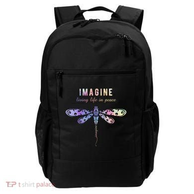 Imagine Boho Dragonfly Tee 60s 70s Retro Groovy Hippy Vibes Funny Gift Backpack