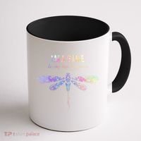 Imagine Boho Dragonfly Tee 60s 70s Retro Groovy Hippy Vibes Funny Gift Coffee Mug thumb 1