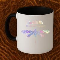 Imagine Boho Dragonfly Tee 60s 70s Retro Groovy Hippy Vibes Funny Gift Coffee Mug thumb 2