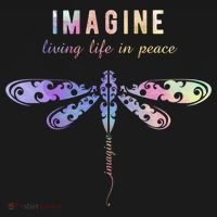 Imagine Boho Dragonfly Tee 60s 70s Retro Groovy Hippy Vibes Funny Gift Pajama Set thumb 2