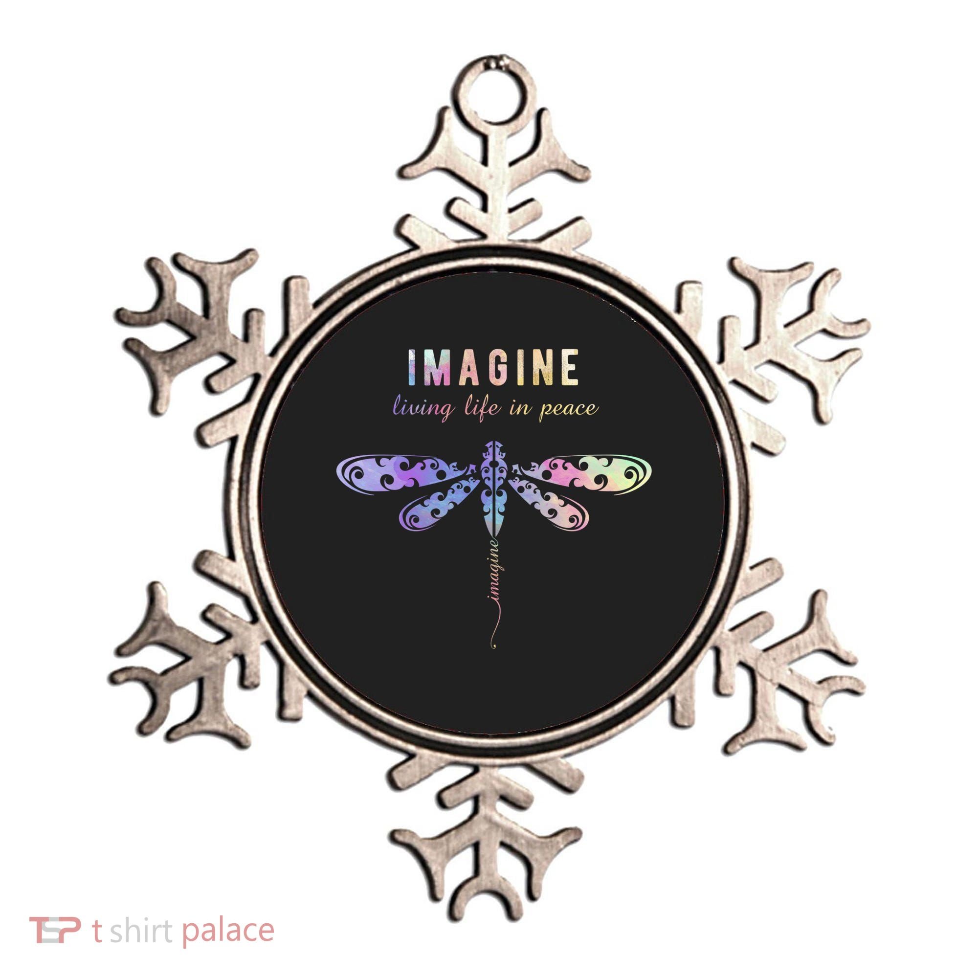 Imagine Boho Dragonfly Tee 60s 70s Retro Groovy Hippy Vibes Funny Gift Ornament