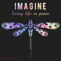 Imagine Boho Dragonfly Tee 60s 70s Retro Groovy Hippy Vibes Funny Gift Hat thumb 2