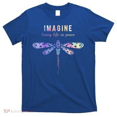 Imagine Boho Dragonfly Tee 60s 70s Retro Groovy Hippy Vibes Funny Gift T-Shirt