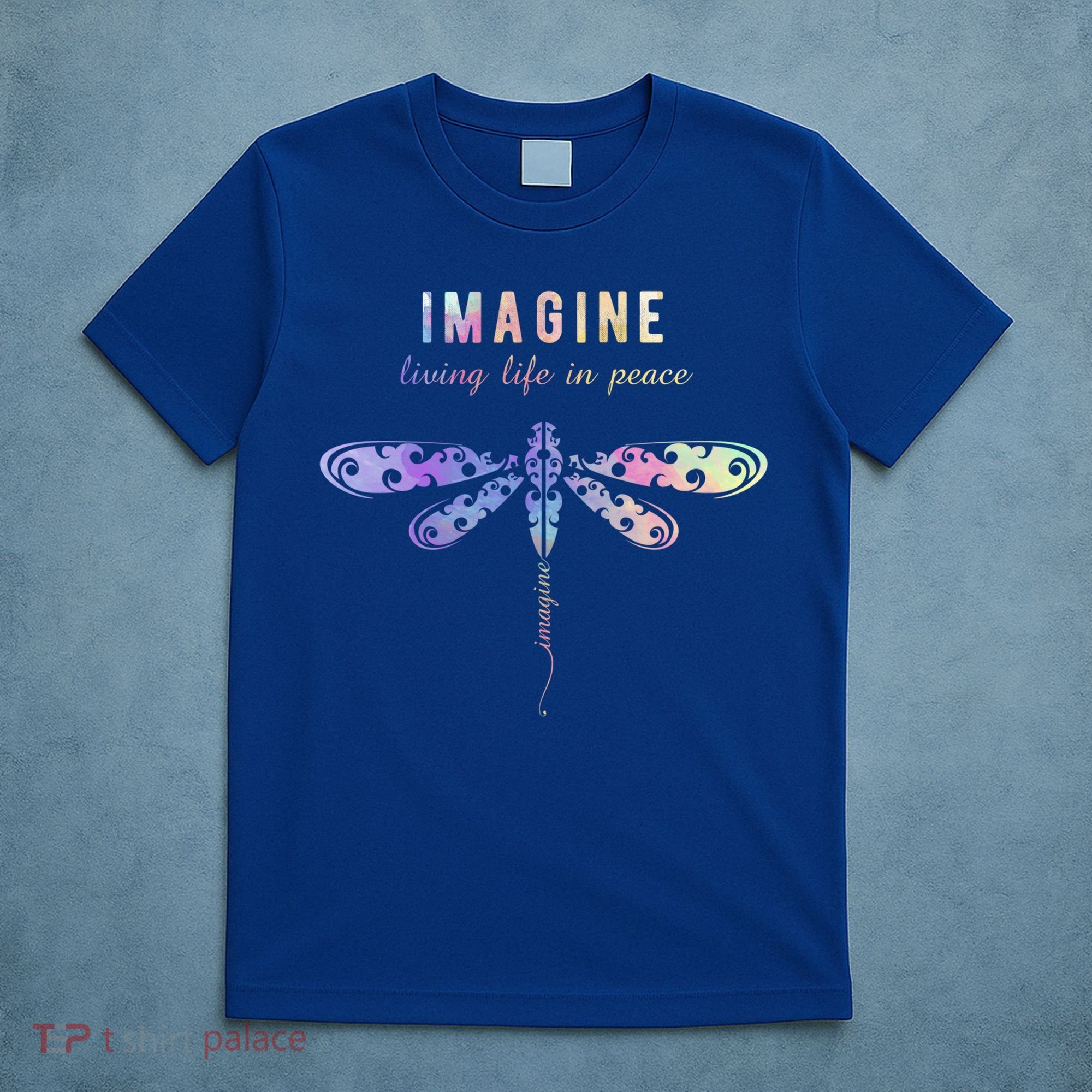 Imagine Boho Dragonfly Tee 60s 70s Retro Groovy Hippy Vibes Funny Gift T-Shirt