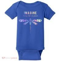 Imagine Boho Dragonfly Tee 60s 70s Retro Groovy Hippy Vibes Funny Gift Baby Bodysuit thumb 0