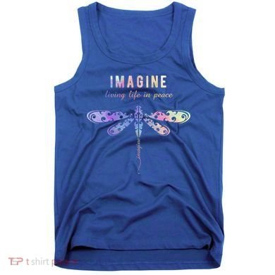 Imagine Boho Dragonfly Tee 60s 70s Retro Groovy Hippy Vibes Funny Gift Tank Top