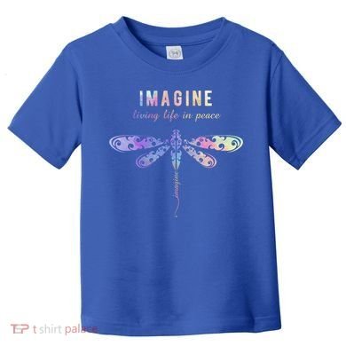 Imagine Boho Dragonfly Tee 60s 70s Retro Groovy Hippy Vibes Funny Gift Toddler T-Shirt