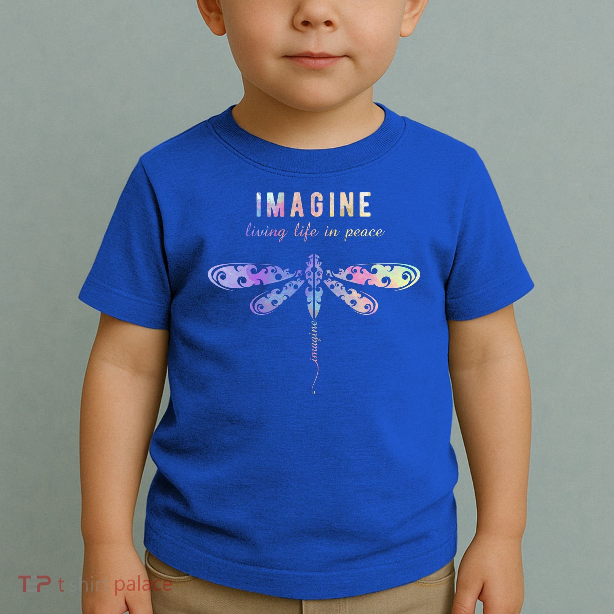 Imagine Boho Dragonfly Tee 60s 70s Retro Groovy Hippy Vibes Funny Gift Toddler T-Shirt