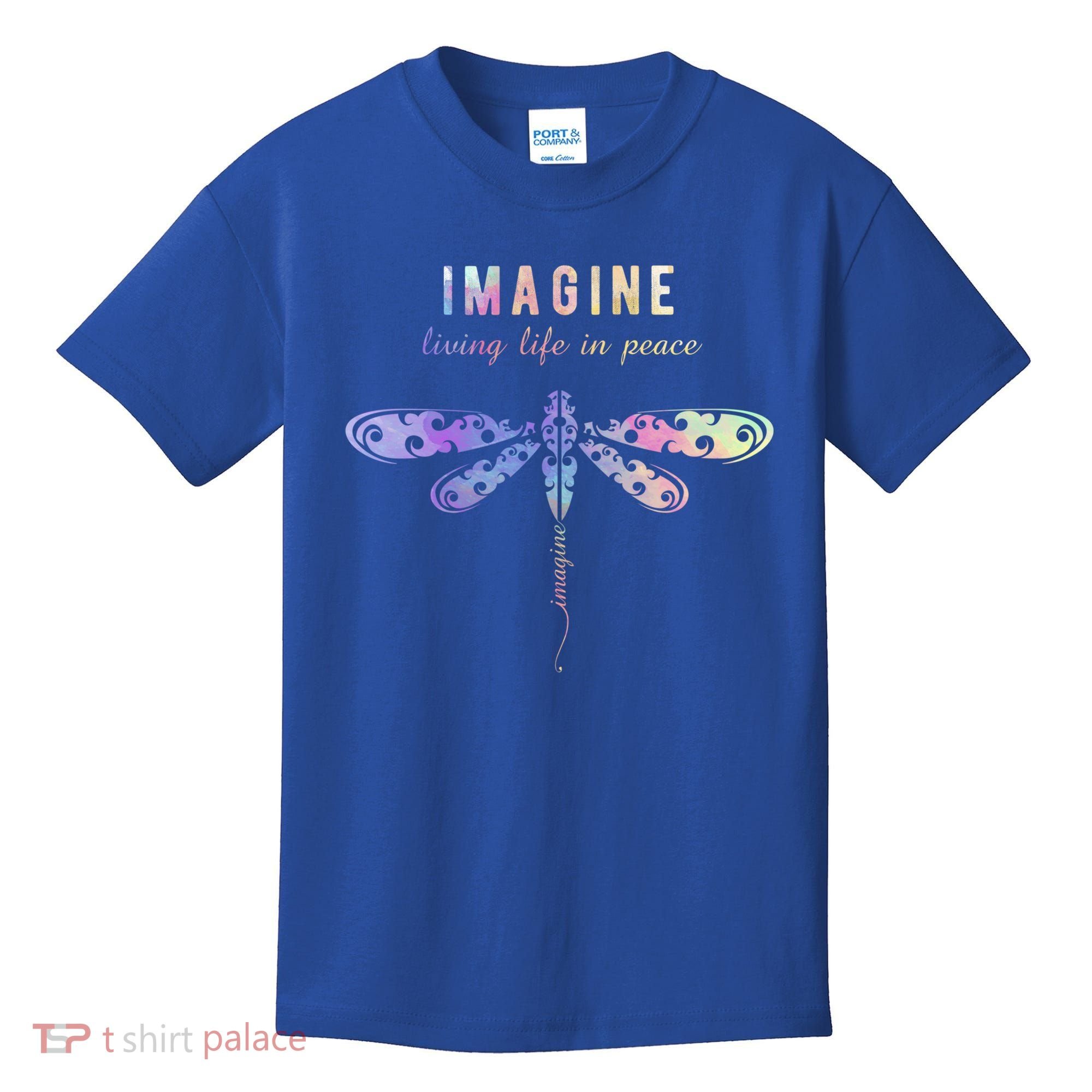 Imagine Boho Dragonfly Tee 60s 70s Retro Groovy Hippy Vibes Funny Gift Kids T-Shirt
