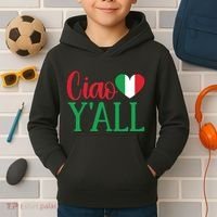 Italy Born Funny Ciao YAll Real Italian Kids Hoodie thumb 2