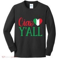 Italy Born Funny Ciao YAll Real Italian Kids Long Sleeve Shirt thumb 0