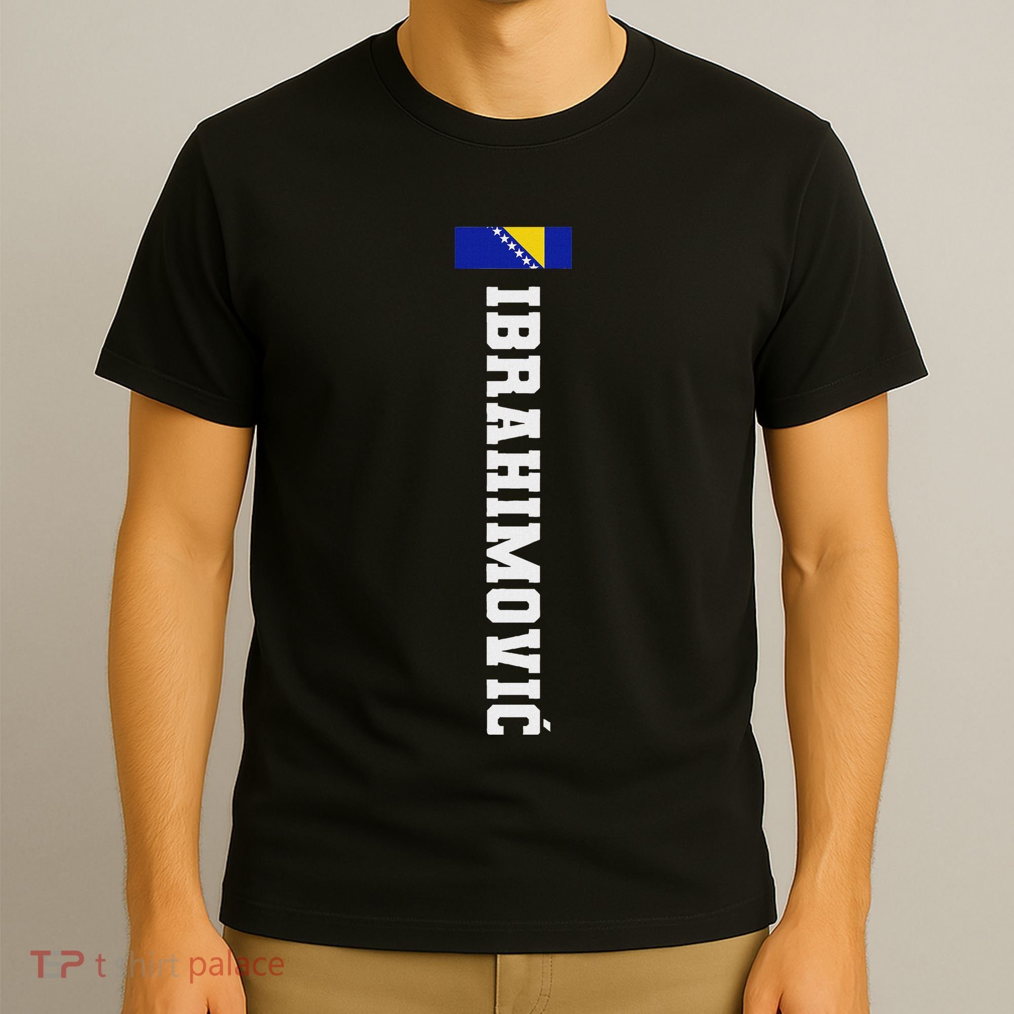 Ibrahimovic Bosnia Flag Last Name Coat Of Arm Emblem Crest T-Shirt