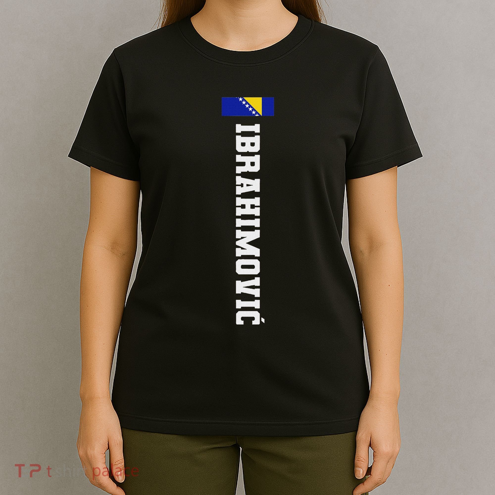 Ibrahimovic Bosnia Flag Last Name Coat Of Arm Emblem Crest T-Shirt