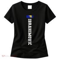 Ibrahimovic Bosnia Flag Last Name Coat Of Arm Emblem Crest Women's T-Shirt thumb 0